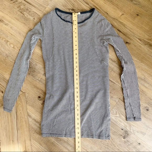 Rag & Bone Striped Knit T-shirt Long Sleeve Pullover Navy Blue White Dre… - Picture 12 of 13